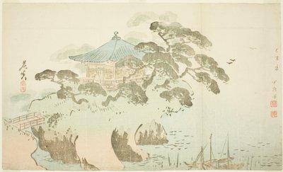 Um salão de templo de Shibata Zeshin