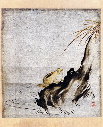 Sapo e lagoa de Shibata Zeshin