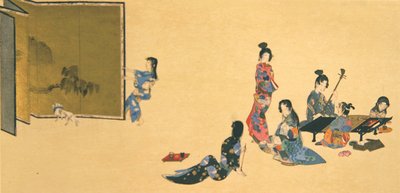Grupo de mulheres durante a recreação, ilustração da revista 