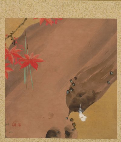 Folhas de bordo e penas do álbum de pinturas do Venerável Zeshin de Shibata Zeshin