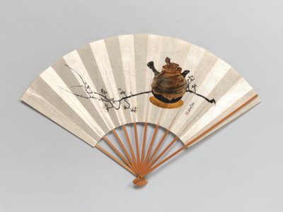 Ramo de ameixa e bule. de Shibata Zeshin