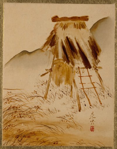 Estrutura de secagem de arroz. de Shibata Zeshin