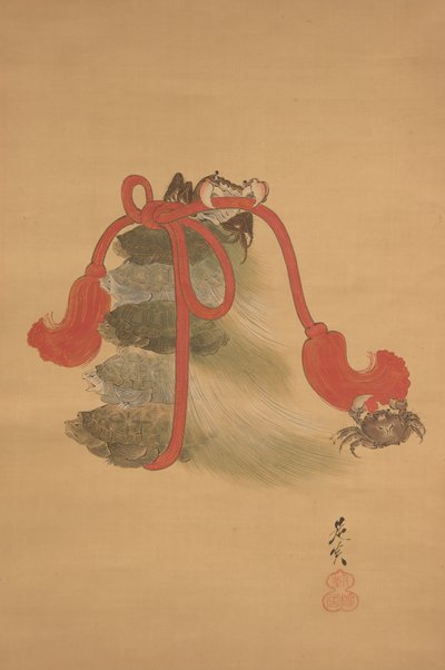 Tartarugas e caranguejos, século XIX. de Shibata Zeshin