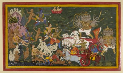 Acrescentar. 15297 (1) f.142r Batalhando o Rei Demónio Ravana, 