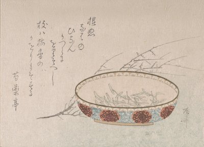 Ramo de Ameixeiras em Flor e Bacia, Séc. XIX., Séc. XIX. de Shinsai