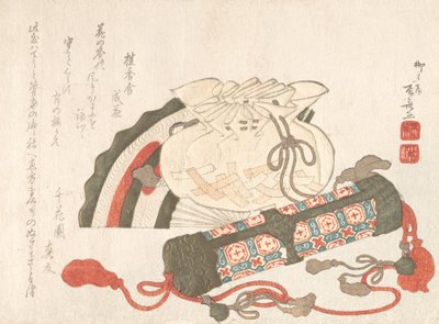 Leque, Saco e Tubo de Incenso, Séc. XIX., Séc. XIX. de Shinsai