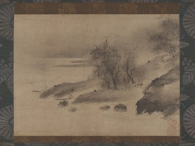 Paisagem de tinta Suiboku sansui zu, século XV e início do século XVI. de Shinso Soami