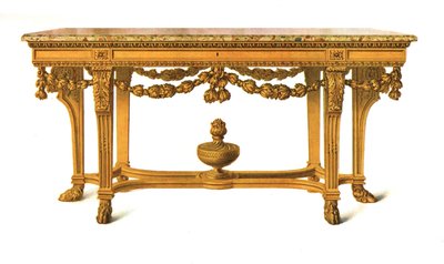 Mesa dourada com tampo de mármore, 1908. de Shirley Charles Llewellyn Slocombe