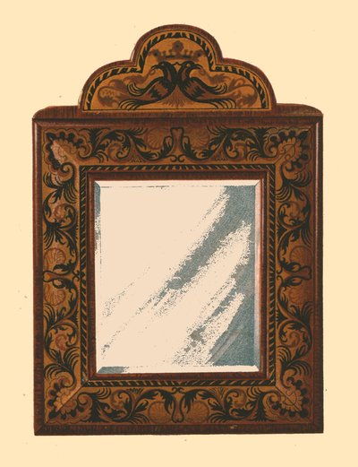 Espelho com moldura de nogueira com marchetaria embutida, 1905 de Shirley Charles Llewellyn Slocombe