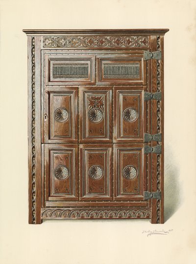 Armário de Carvalho (Galês) (cromolito) de Shirley Charles Llewellyn Slocombe