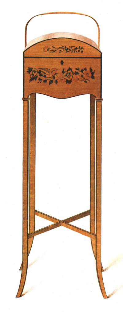 Mesa de trabalho em madeira de cetim pintada, 1908. de Shirley Charles Llewellyn Slocombe