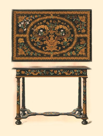 Mesa incrustada com marchetaria., 1905 de Shirley Charles Llewellyn Slocombe