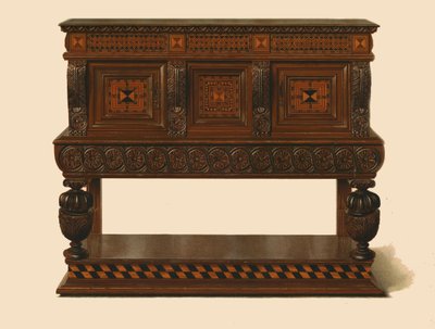 Buffet em pé de nogueira e carvalho, 1904 de Shirley Charles Llewellyn Slocombe