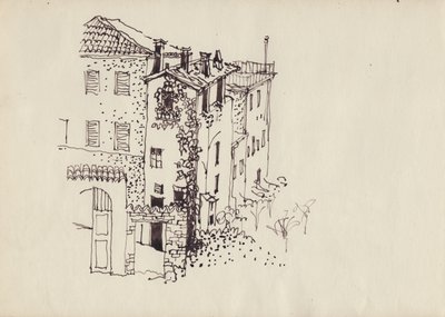Casa com telhado de mansarda, Itália, c1950. de Shirley Markham