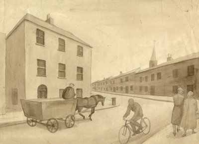 Cena de rua monocromática, 1951. de Shirley Markham