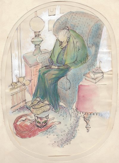 Velha e gato, 1951. de Shirley Markham