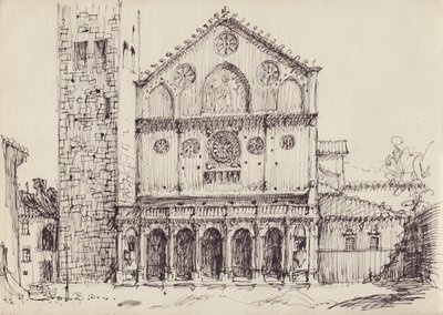 Igreja românica, Itália, c1950. de Shirley Markham
