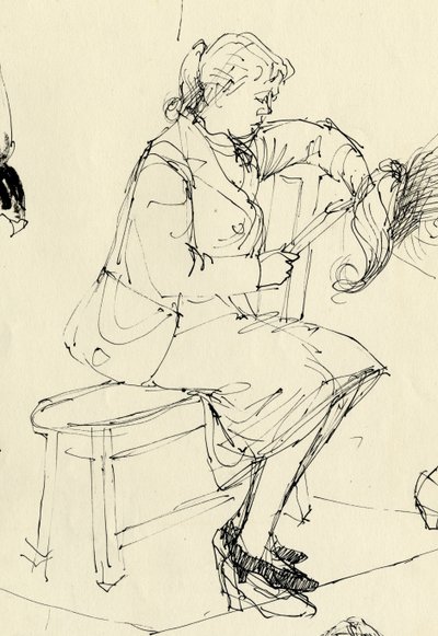 Mulher sentada lendo, 1953. de Shirley Markham