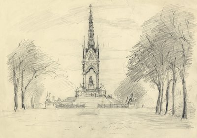 O Albert Memorial, Kensington Gardens, Londres, c1950. de Shirley Markham
