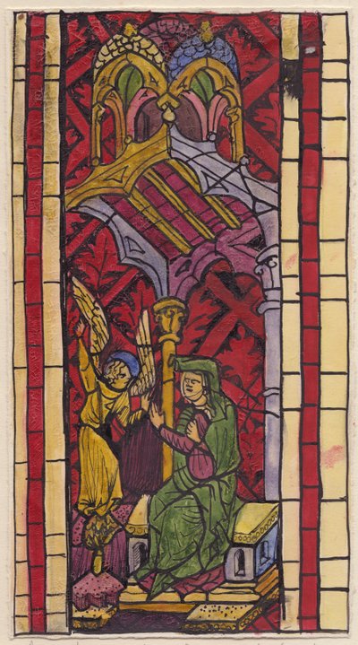 A Anunciação a Santa Ana, seção de vitral, 1951. de Shirley Markham