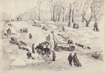 Abate de árvores, c1950. de Shirley Markham