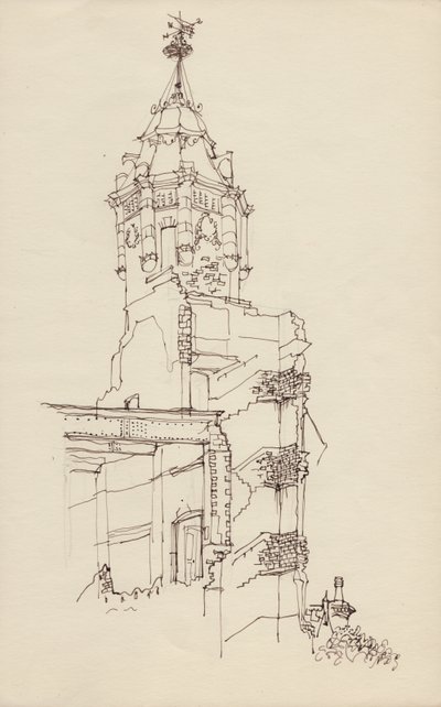 Torreta de edifício em ruínas, c1950. de Shirley Markham