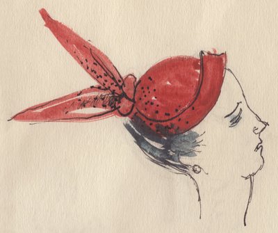 Mulher de chapéu vermelho, c1950. de Shirley Markham