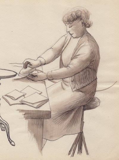 Mulher passando roupa, 1951. de Shirley Markham
