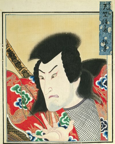 Folha do Álbum de Retratos de Atores, c. 1790-1810. de Shorakusai