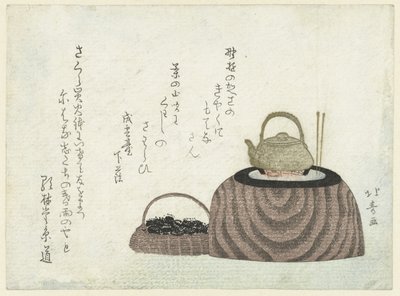Chaleira no fogão de Shotei Hokuju