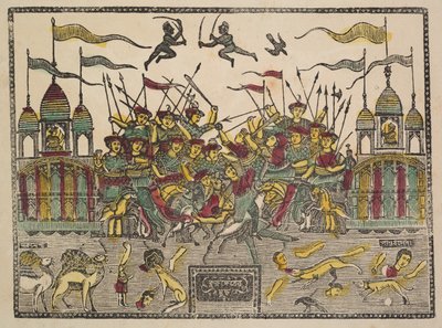 Cena de Batalha (verso) de Shri Gobinda Chandra Roy