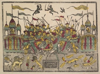 Cena de batalha, de 1800. de Shri Gobinda Chandra Roy