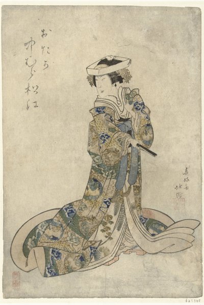 Nakamura Matsue als Otaka
Otaka Namakura Matsue (título sobre o objecto) de Shunbaisai Hokuei