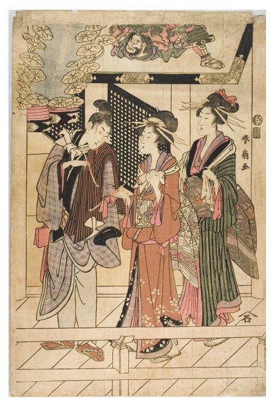 Visita a um santuário de Shunsen Katsukawa