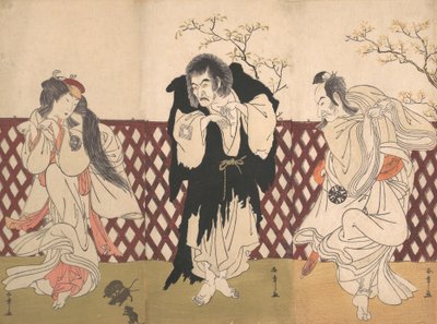 Ichikawa Danjuro IV no papel do monge Mongaku da peça Hana-zumo Genji-biki, 1775. de Shunsho