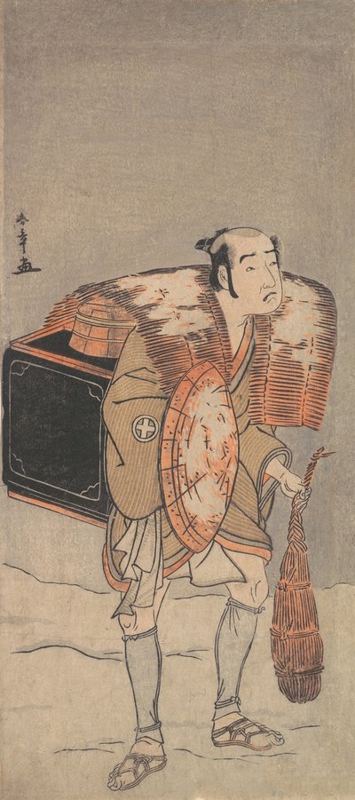 Otani Tomoemon como um mascate caminhando pela neve, ca. 1778. de Shunsho