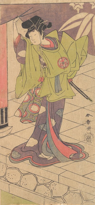 O 2º Yamashita Kinsaku no papel de Tsukisayo, 2º mês, 1770. de Shunsho