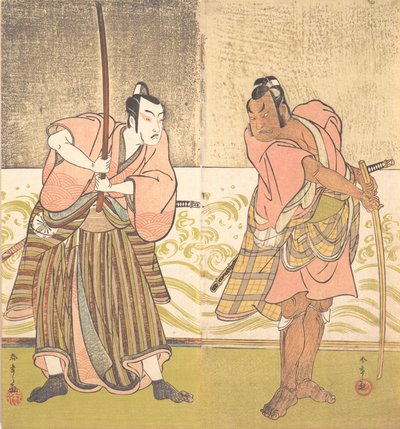 O ator Sakata Hangoro II e o ator Matsumoto Koshiro IV, final do século XVIII. de Shunsho