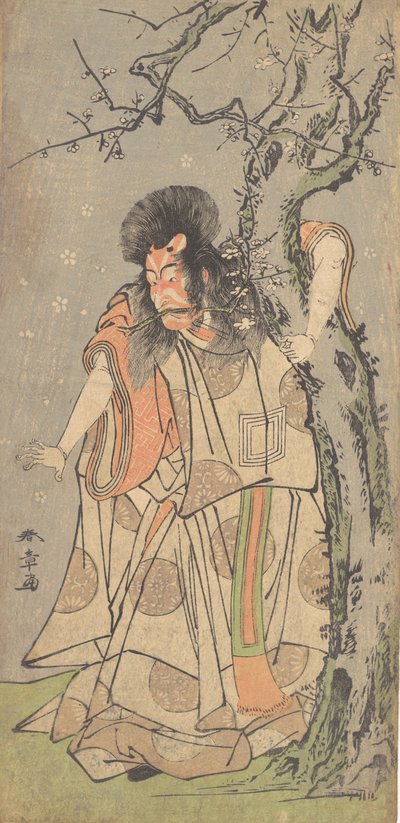 O Quinto Ichikawa Danjuro como um Nobre Kuge da Corte, 1773 de Shunsho