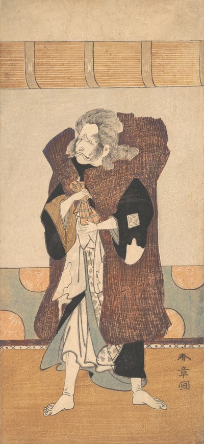 O Quinto Ichikawa Danjuro como um velho com longos cabelos grisalhos, ca. 1773. de Shunsho