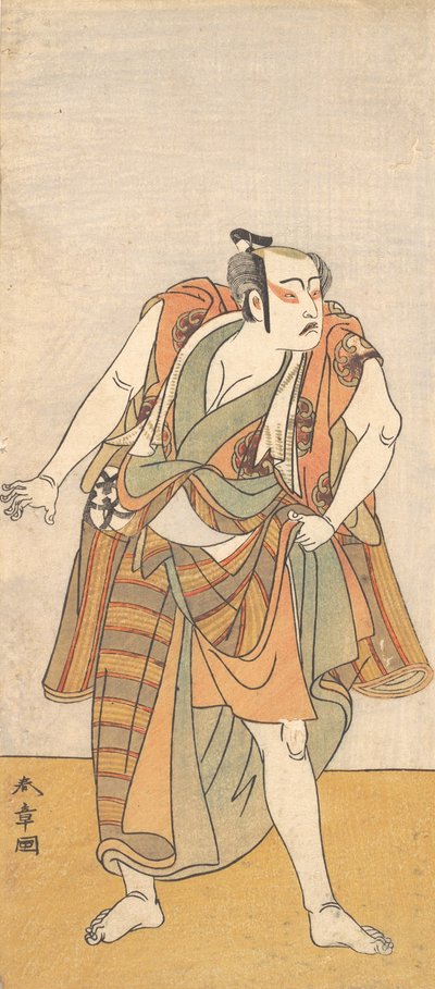 O primeiro Bando Mitsugoro como um homem desarmado, 1774 ou 1775. de Shunsho
