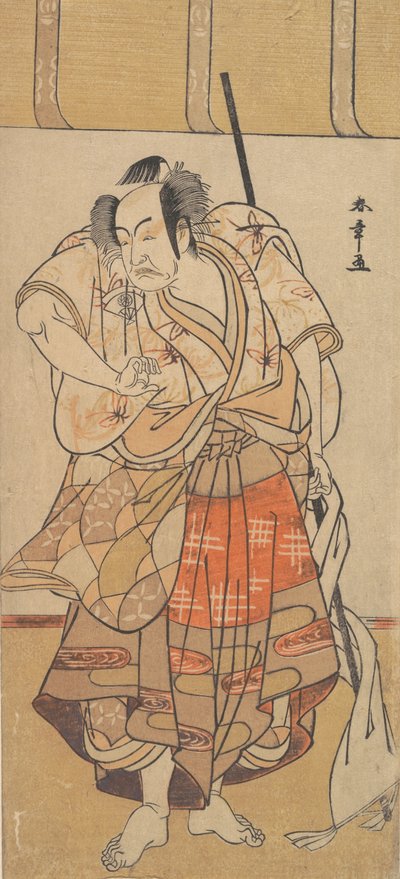 O primeiro Onoe Kikugoro como um homem irritado, ca. 1772. de Shunsho