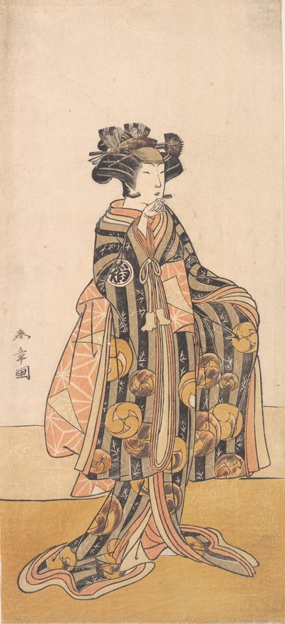 Yoshizawa cor é s aquele homem Tomoe manhã S end jin g versão de som k, 1774 ou 1775. de Shunsho