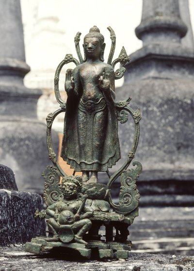 Buda em uma postura argumentativa (bronze) de Siamese School
