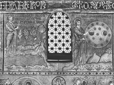 Criação de Água e Estrelas (mosaico) de Sicilian School