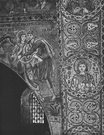 Jacob lutando com o Anjo (mosaico) de Sicilian School