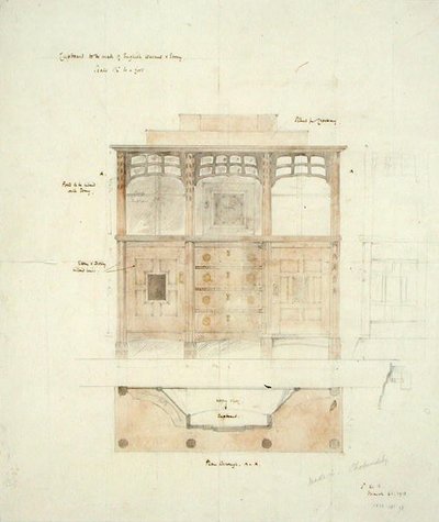 Design para Armário em Nogueira e Ébano Inglês de Sidney Barnsley