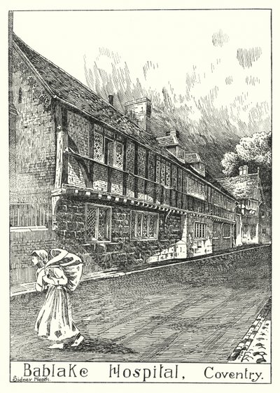Hospital Bablake, Coventry (gravura) de Sidney Heath