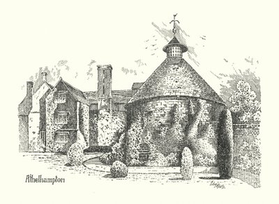 Dorset: Athelhampton Hall (litografia) de Sidney Heath