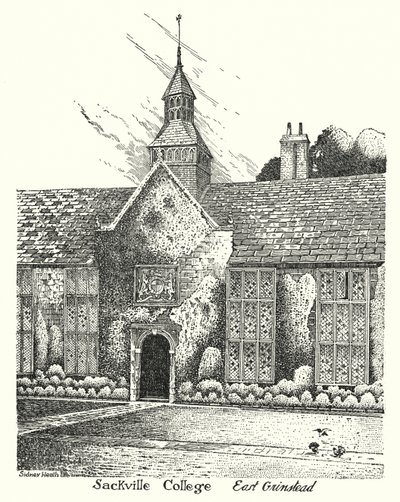Sackville College, East Grinstead (gravura) de Sidney Heath